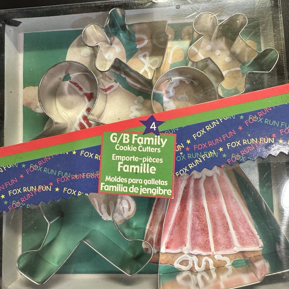 Vintage Fox Run Craftsmen Gingerbread Family Metal Cookie‎ Cutters 3663 - Picture 2 of 3